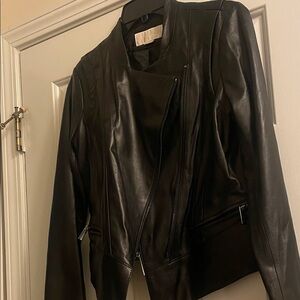 Michael Kors Moto Black Leather Jacket  Size M